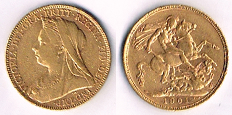 Victoria Old Head gold sovereign 1901. at Whyte's Auctions