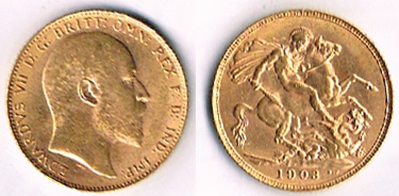 Edward VII gold sovereign 1903. at Whyte's Auctions
