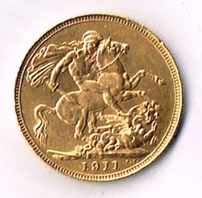 George V gold sovereign 1911 at Whyte's Auctions