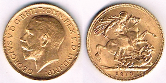 George V gold sovereign 1913 at Whyte's Auctions