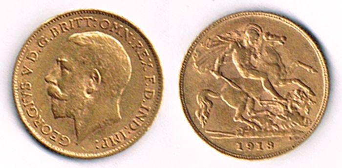 George V gold half sovereigns 1912 and 1913. at Whyte's Auctions