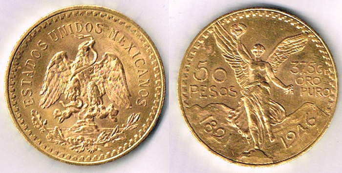 Mexico - Gold fifty Pesos, 1946. Independence commemorative. at Whyte's Auctions