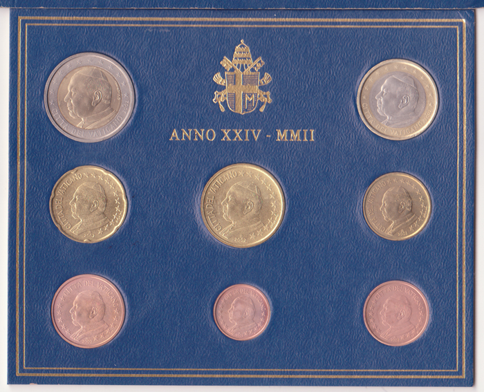 Vatican City. Euro sets mint in official Vatican City presentation packs. at Whyte's Auctions