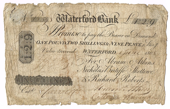 Waterford Bank One Guinea, 1 June 1808. at Whyte's Auctions