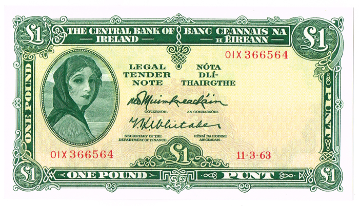 Central Bank 'Lady Lavery' One Pound 11-3-63 at Whyte's Auctions