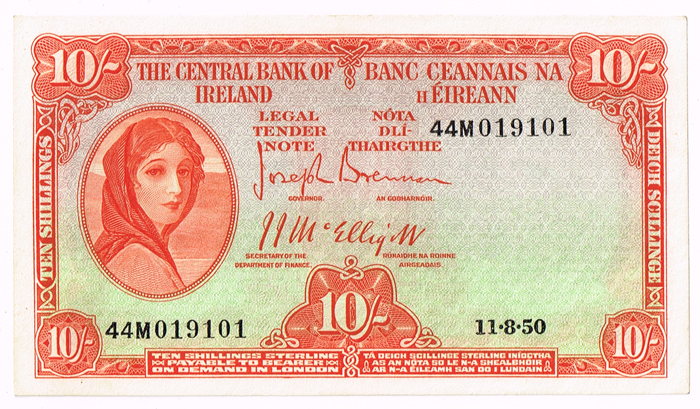 Central Bank 'Lady Lavery' Ten Shillings collection 1945-68. at Whyte's Auctions
