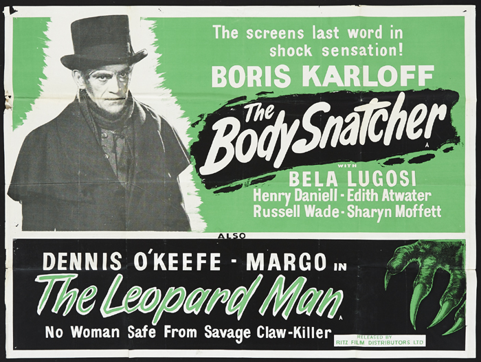 The Body Snatcher/The Leopard Man combination poster at Whyte's Auctions