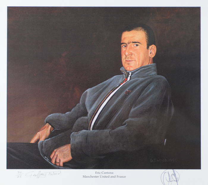 Eric Cantona signed portrait. at Whyte's Auctions