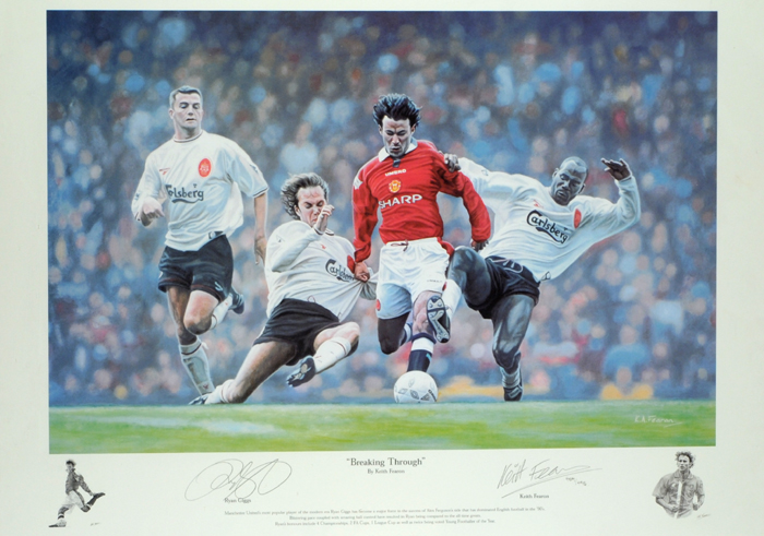 Ryan Giggs, Signed 'Breaking Through' Print. at Whyte's Auctions