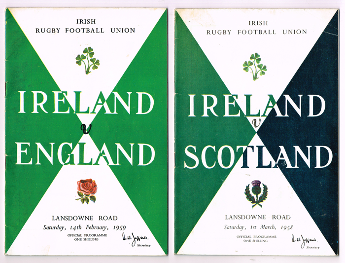 Rugby: Large collection of rugby programmes including 1950s/60s Irish internationals (94) at Whyte's Auctions