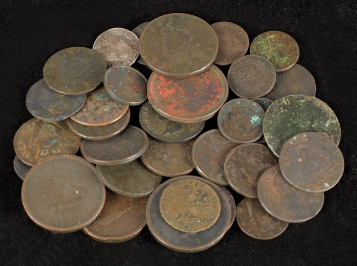 1690-1822 collection of mixed copper and bronze. (34) at Whyte's Auctions