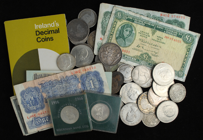 Mixed Lot of Coins and Banknotes. (45) at Whyte's Auctions
