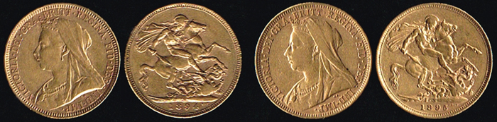 England. Victoria gold sovereigns, 1894 and 1895 (2) at Whyte's Auctions