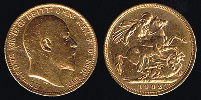 Edward VII gold sovereign and half sovereign. (2) at Whyte's Auctions