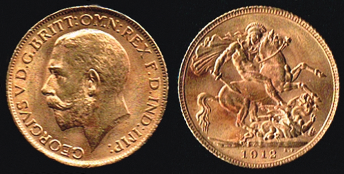 England. George V gold sovereign 1912. at Whyte's Auctions