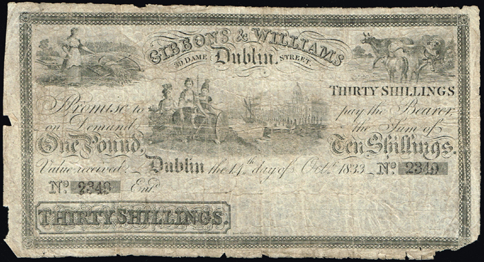 Gibbon's and Williams Thirty Shillings. at Whyte's Auctions