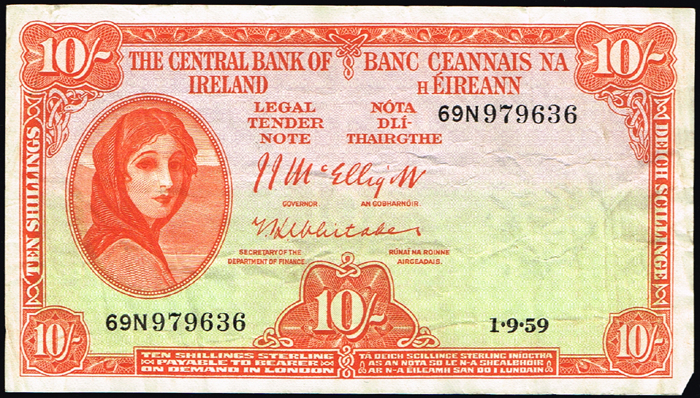 Central Bank 'Lady Lavery' Ten Shillings collection 1939-64. (23) at Whyte's Auctions