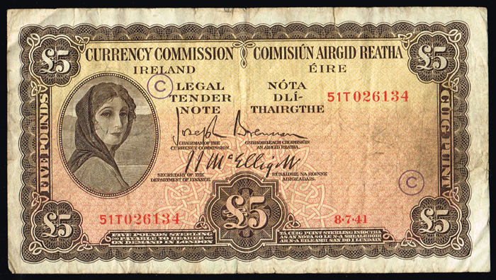 Five Pounds War Code selection (3) at Whyte's Auctions