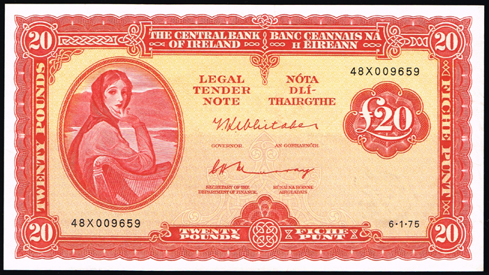 Central Bank 'Lady Lavery' Twenty Pounds to Ten Shillings set. (5) at Whyte's Auctions