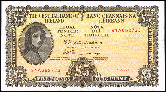 Central Bank 'Lady Lavery' One Pound and Five Pounds collection 1954-76. (7) at Whyte's Auctions
