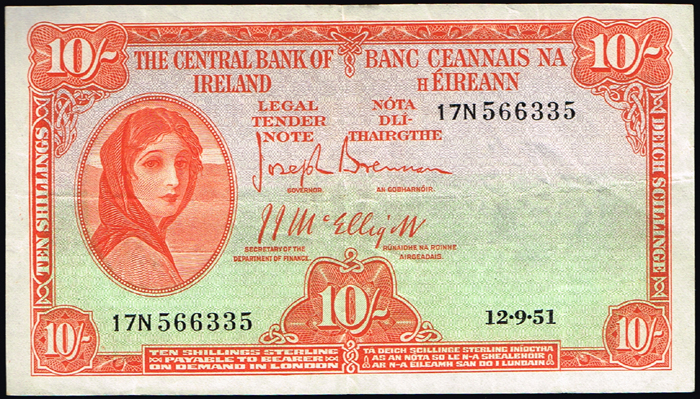 Central Bank 'Lady Lavery' Ten Shillings collection 1941-68. (20) at Whyte's Auctions
