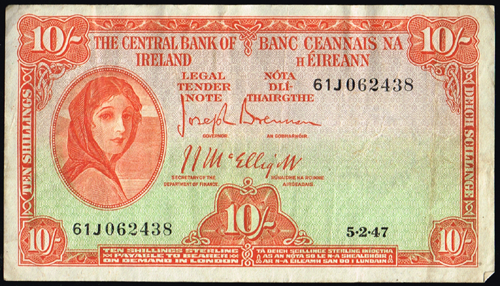 Central Bank 'Lady Lavery' Ten Shillings collection 1946-1962 (22) at Whyte's Auctions