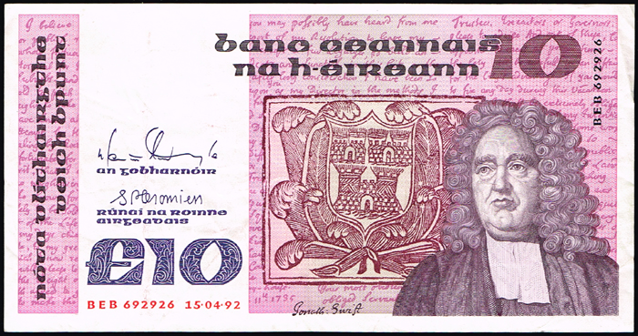 Collection of Central Bank of Ireland 'B Series' Ten Pounds. (3) at Whyte's Auctions