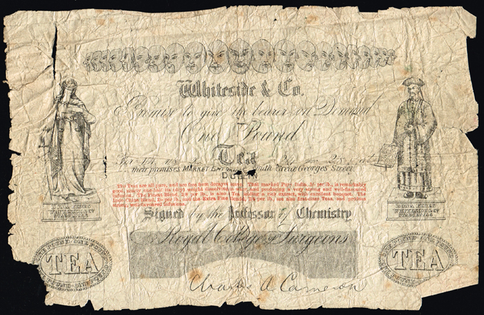 Two One-pound Tea Bonds, by Whiteside & Co. Dublin at Whyte's Auctions