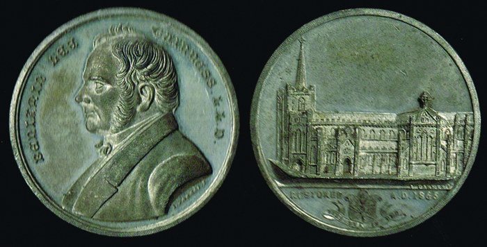 1865. The Restoration of St. Patrick's Cathedral Dublin medals.  (3) at Whyte's Auctions