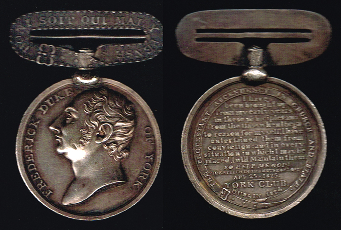 York Club Dublin silver medal and related medals. at Whyte's Auctions