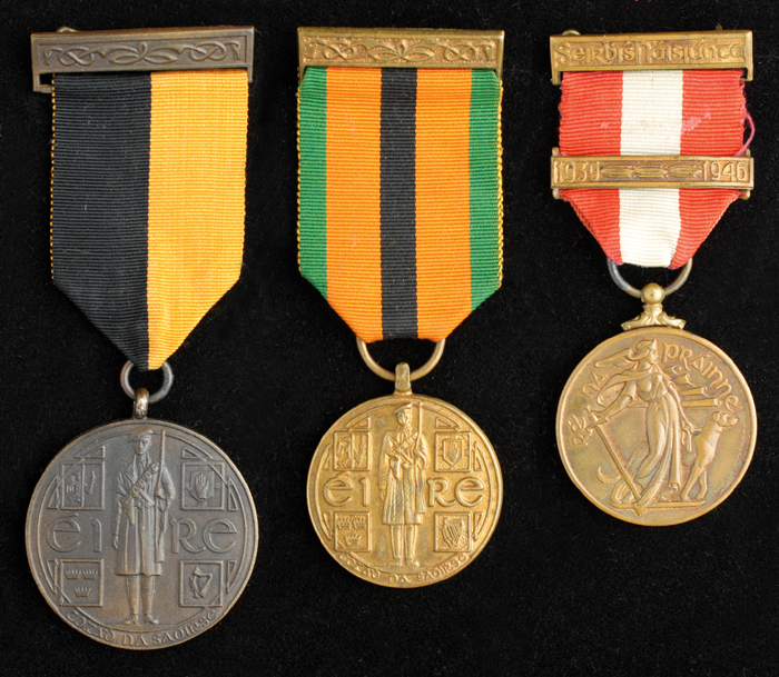 1919-21 War of Independence Service, 1939-46 Emergency Service and 1971 Anniversary of The Truce Medals (3) at Whyte's Auctions