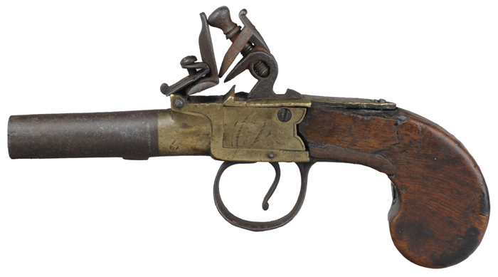 A late 18th century flintlock pocket pistol at Whyte's Auctions