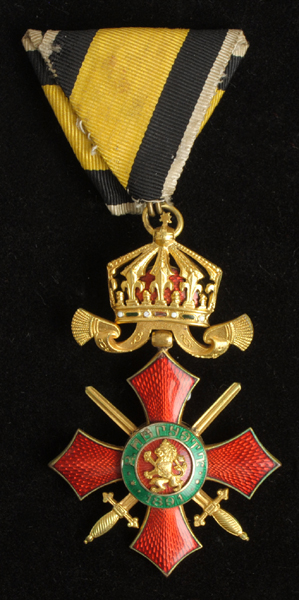 Bulgaria. Military Merit Order 3rd Class (Commander) with War Decoration and Crossed Swords. (Gilt with red, green and white enamel). at Whyte's Auctions