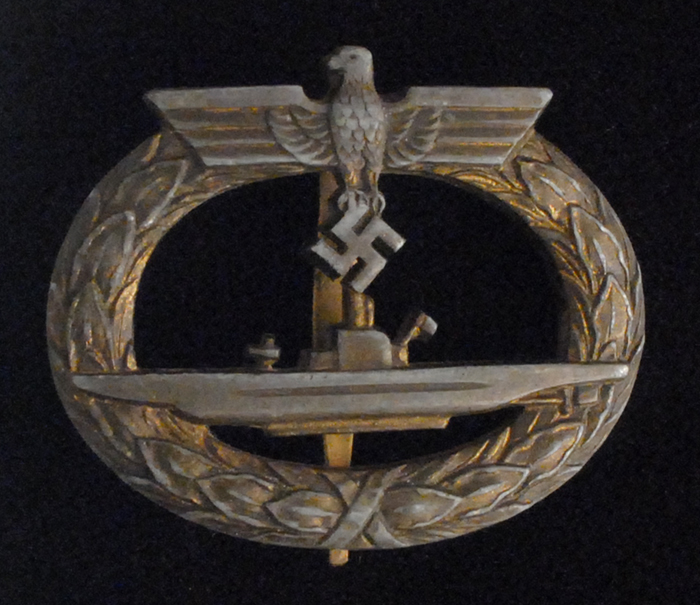 Kriegsmarine U-Boat Badge (gilt). at Whyte's Auctions