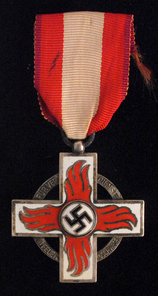 Fire Brigade Award 2nd Class (silver with red white and black enamel). at Whyte's Auctions