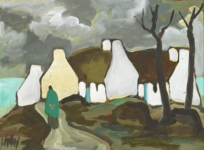 SHAWLIE ON A ROAD INTO A VILLAGE by Markey Robinson sold for 1,600 at Whyte's Auctions