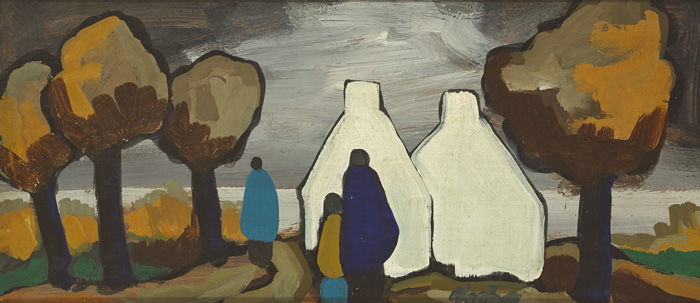 COTTAGES AND FAMILY BY THE COAST by Markey Robinson sold for 1,600 at Whyte's Auctions