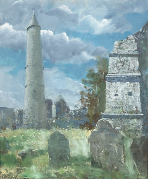 THE ROUND TOWER, ARDMORE, COUNTY WATERFORD by James le Jeune RHA (1910-1983) at Whyte's Auctions