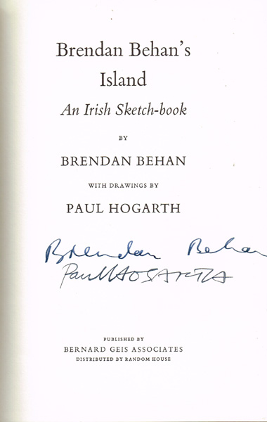 Brendan Behan, Brendan Behan's Island: An Irish Sketch-book, signed at Whyte's Auctions