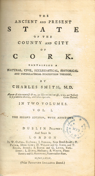 Smith, Charles, The ancient and present state of the county and city of Cork: at Whyte's Auctions