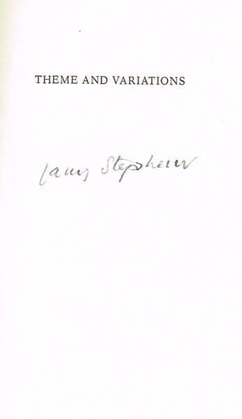 James Stephens, Themes and Variations, signed at Whyte's Auctions