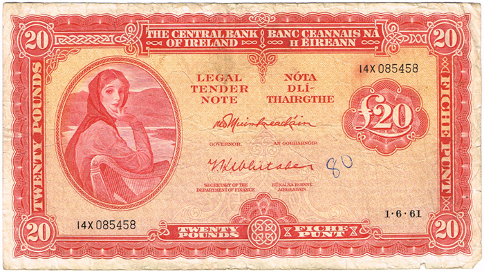 Central Bank 'Lady Lavery' Twenty Pounds collection 1961-1972 at Whyte's Auctions