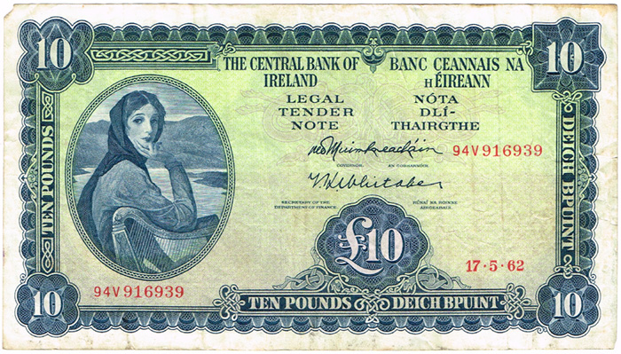 Central Bank 'Lady Lavery' Ten Pounds collection, 1962-71. at Whyte's Auctions