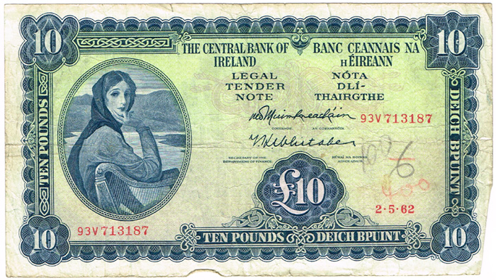 Central Bank 'Lady Lavery' Ten Pounds 1962-1964 collection. at Whyte's Auctions