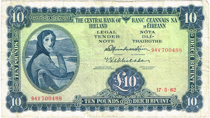 Central Bank 'Lady Lavery' Ten Pounds collection 1962-1975. at Whyte's Auctions