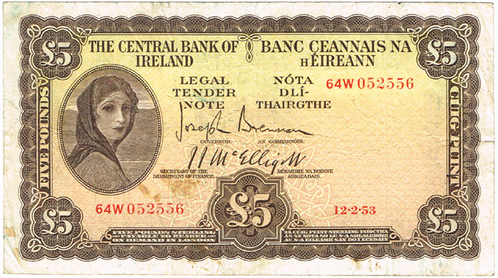 Central Bank 'Lady Lavery' Five Pounds collection, 1953-71. at Whyte's Auctions