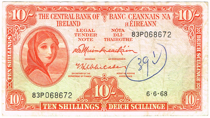 Central Bank 'Lady Lavery' Ten Shillings accumulation. at Whyte's Auctions