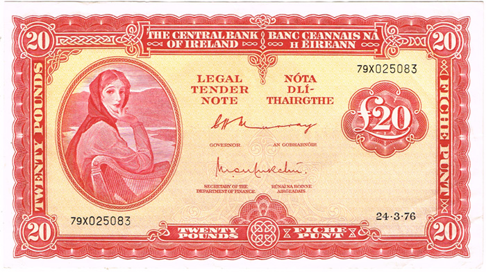 Central Bank 'Lady Lavery' Ten Shillings to Twenty Pounds set. at Whyte's Auctions