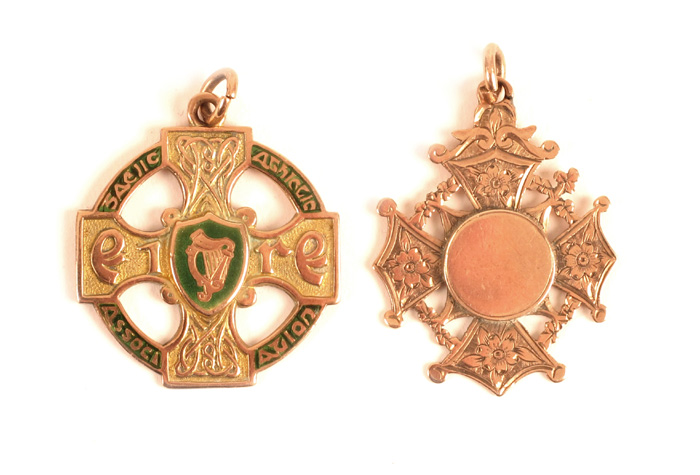 GAA Football. Virtual Championship of All Ireland" 1895 and Leinster Championship 1895 gold medals." at Whyte's Auctions