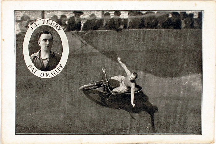 Motor Cycling. 1928 rare postcard of James Perry and Pat O'Malley. at Whyte's Auctions